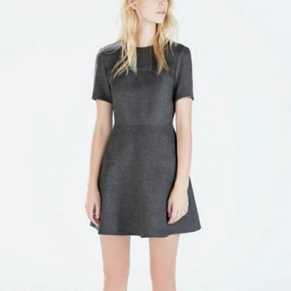 Zara Woman Gray Short Sleeve Mini Dress | S - Picture 1 of 9